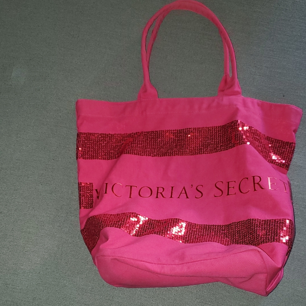 Victoria's Secret Hot Pink Sequin Tote